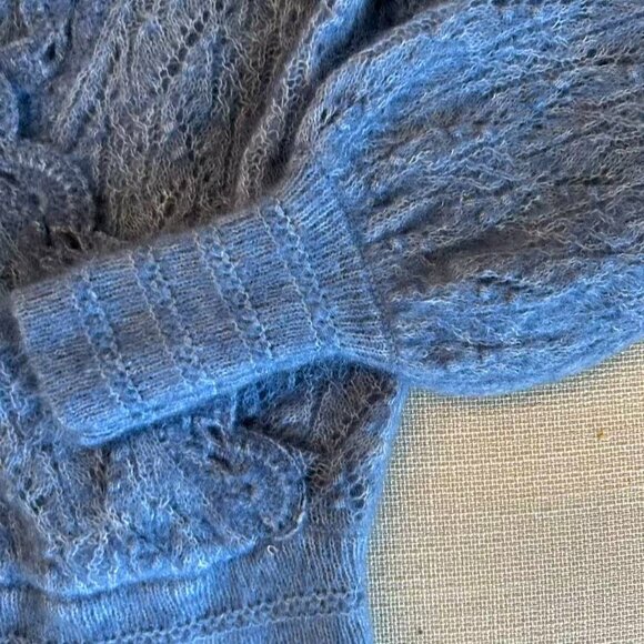 Sezane Nathalia Jumper XSmall Soft Blue Sweater V-Neck Wool French Causal - Picture 6 of 10
